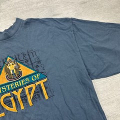Vintage Mysteries Of Ancient Egypt Shirt Adult XL Blue Documentary Movie Sphynx