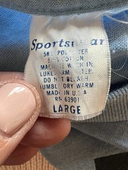 Vintage 90s Sportswear POPP reunion light blue single stitch tshirt retro L 1992