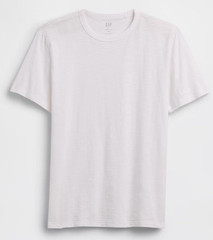 Gap Shirt Mens Medium White Lived-In Slub Crewneck Cotton Short Sleeve $30 MSRP