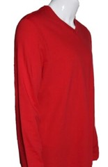 Club Room Men’s Red Performance Long-Sleeve V-Neck Cotton T-Shirt Size Large L