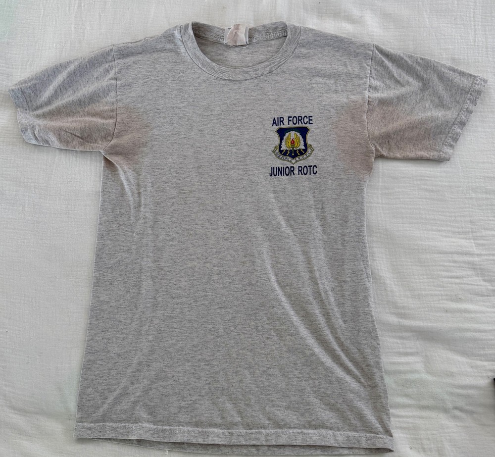 Air Force Junior ROTC T-Shirt Grey Graphic Military Tee JROTC Size S/M