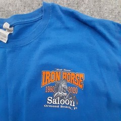 Iron Horse Saloon T Shirt Mens 3XL Blue 40th Anniversary Bike Week 2020 Biker