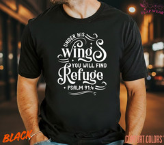 Unisex Psalm 91:4 Bible T-Shirt, Men T shirt,Women T shirt Gift Christian Top
