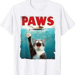 Summer t Shirts PAWS Parody Cat Mouse Humorous Cat Chasing Mouse Kitten T-Shirt