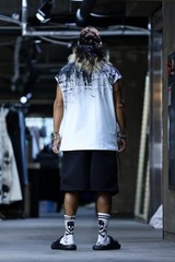 ByTheR Mens Hand Painted Graphic Loose Fit Sleeveless Tank Top Streetwear