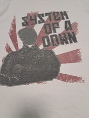 Vintage System Of A Down “Thumbhead” T-Shirt – Size M – Cream/Natural Rock Tee