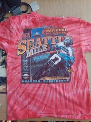 2001 Seattle Mile Dirt Track Racing T‑Shirt Medium Tie Dye Drag