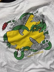 WU-TANG Hype Rare Big DragonLogo Streetwear White Longsleeve Unisex M Size