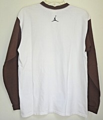 NIKE AIR JORDAN RETRO 1 EMBROIDERED WINGS LOGO L/S SHIRT WHITE BROWN MENS MEDIUM