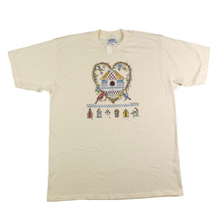 Vintage Bird House Shirt XL Cottage Core Single Stitch Birdhouse Love Heart 90s