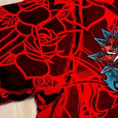 Affliction Black Label Men/Unisex Skull Graphic T-Shirt Black/Red Crew Neck XL