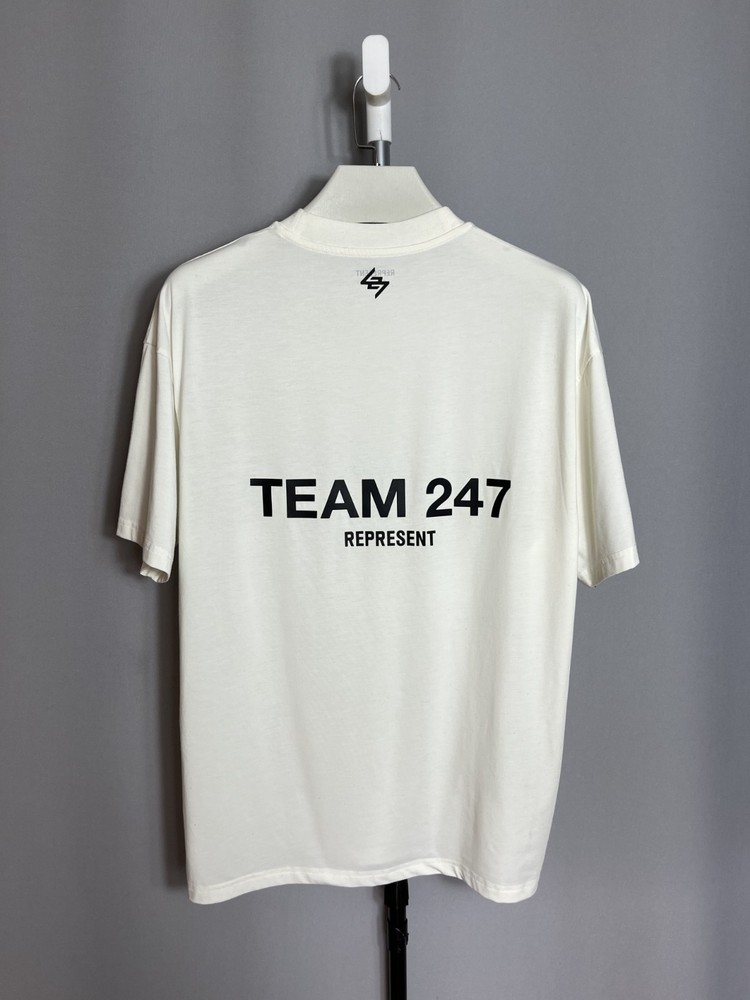 Represent team 247 t-shirt mens light weight beige Sz M