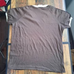 Vintage Playboy by Fitwear T-Shirt Australia Made Brown Ringer V-Neck Size 18k