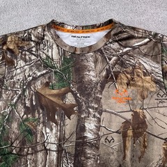 Realtree Shirt Mens Medium Brown Xtra Camo Performance Tech Hunting Short Sleeve