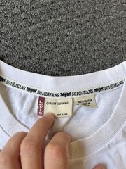 Levi’s T-Shirt Size XL Mens Slim Fit White Tee “501 Jeans Gold Dust”
