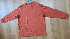 Vintage George Mens Rust Red LS T Shirt 2XL 100% Cotton Made In Pakistan