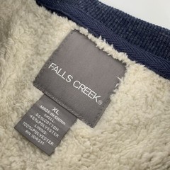 NWT Falls Creek Faux Fur Lined Henley Long Sleeve Top Size XL Mens Solid Blue