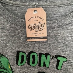 Classic Tee Luv Gray Shirt with Green Print Owl “Dirty Bird”
