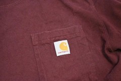 Carhartt Tee Shirt Work Wear Short Sleeve Loose Fit Dark Red Mens Sz Medium