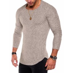 Zonbailon men’s t-shirt Base crew neck cotton slim fit bottomed long sleeve
