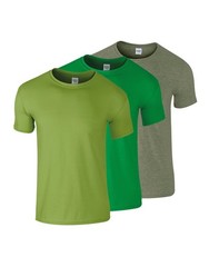 3 Pack Gildan Softstyle T Shirts Mens Short Sleeve Crew Neck Ringspun Cotton Tee