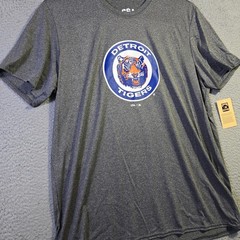 MLB Detroit Tigers Shirt Mens XL Gray Baseball Outdoor Sports Classic Retro NWT