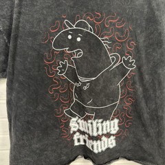 Smiling Friends Charlie Two Sided T Shirt Men Size XL Black Distressed Graphic