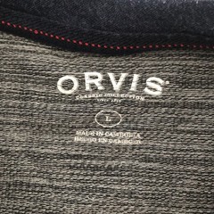 Orvis Classic Collection Mens Size Large Blue Long Sleeve Pullover Shirt Thermal