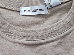 Vtg Claiborne T-Shirt Men’s XLarge Neutral SAND 100% Cotton Pullover Y2K NWT