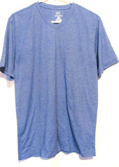 GEORGE Men’s Size S (34-36) V-Neck Short Sleeve T-Shirt, Blue w/White Lines