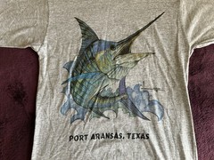 Vintage 90s Guy Harvey Marlin Shirt Port Aransas Texas Single Stitch L(Fits M)