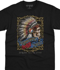 Grateful Dead Spring Tour ’90 Black T-Shirt Liquid Blue