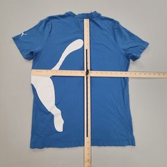 Puma Shirt Adult Medium Blue Spell Out Logo Athletic Casual Outdoors Mens