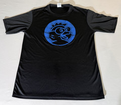 Golden Chick Shirt Small Black Blue Chicken Restaurant Employee Work Uniform *
