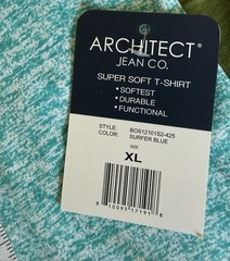 Architect Jean Co Men’s Blue & White Cotton Polyester Soft T-Shirt Size XL NWT