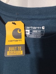 NWT Carhartt Men’s Loose Fit Night Blue Heather Logo Graphic T-Shirt K195 2XL