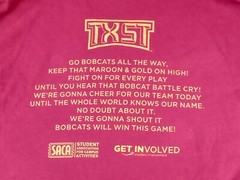 Texas State Bobcats T Shirt Adults Sm Maroon Gold Homecoming Eat’Em Up, Cats!