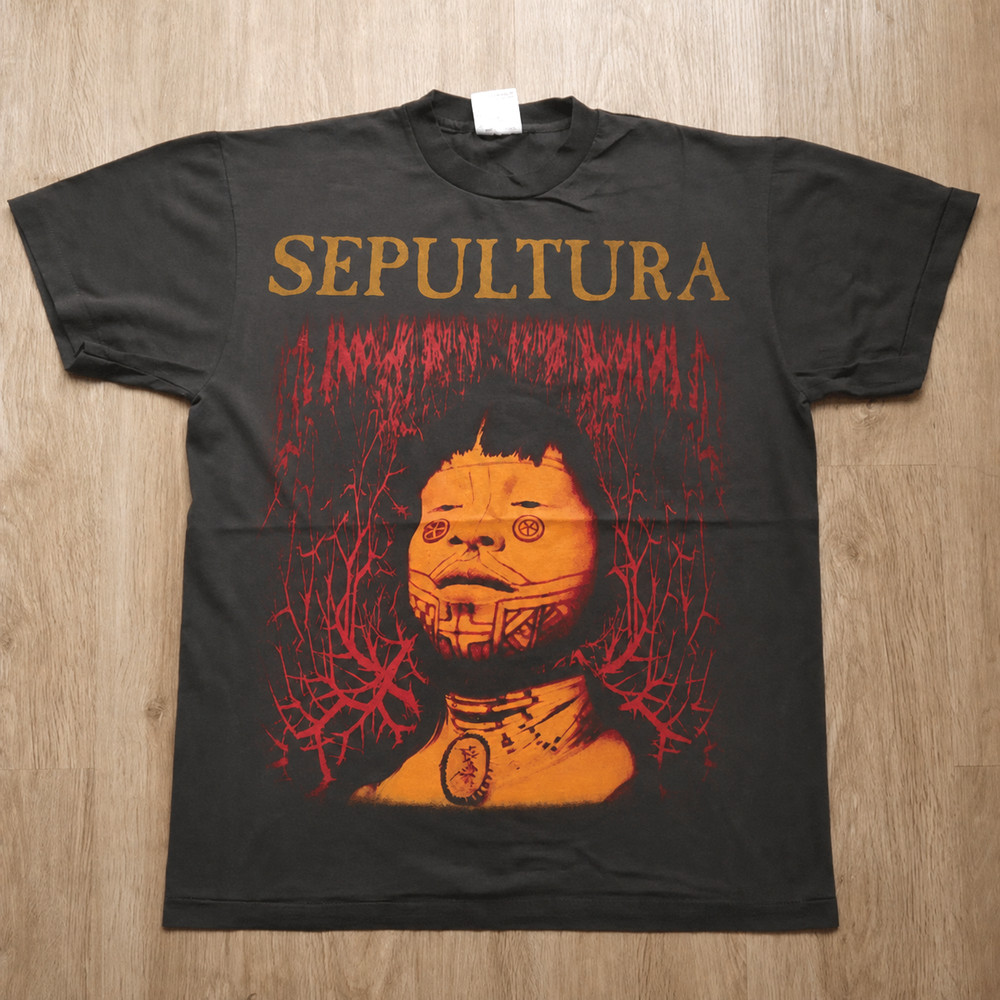 Vintage REPRINT Sepultura Roots Shirt – Large Black Single Stitch 1996 Band