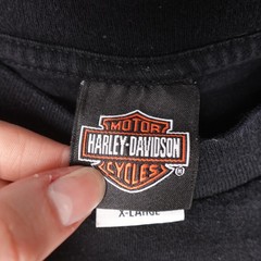 Harley-Davidson Shirt Mens XL Black Eagle Double Sided Made in USA Shanghai
