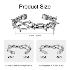 Punk Cuff Bracelets for Men, Gothic Stainless Steel Cuff Bangle – Adjustable …