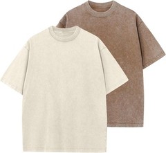 Men’s Oversized Vintage Acid Wash T-Shirt 100% Cotton Loose Fit Streetwear Tee