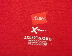 Hanes X-Temp Tagless Men’s Red Solid Crew Neck Long Sleeve T-Shirt Size 2XL