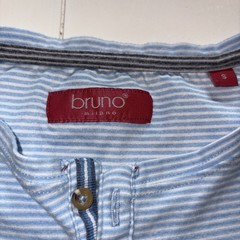 Bruno Milano Shirt Mens Small Blue White Striped Henley Super Soft