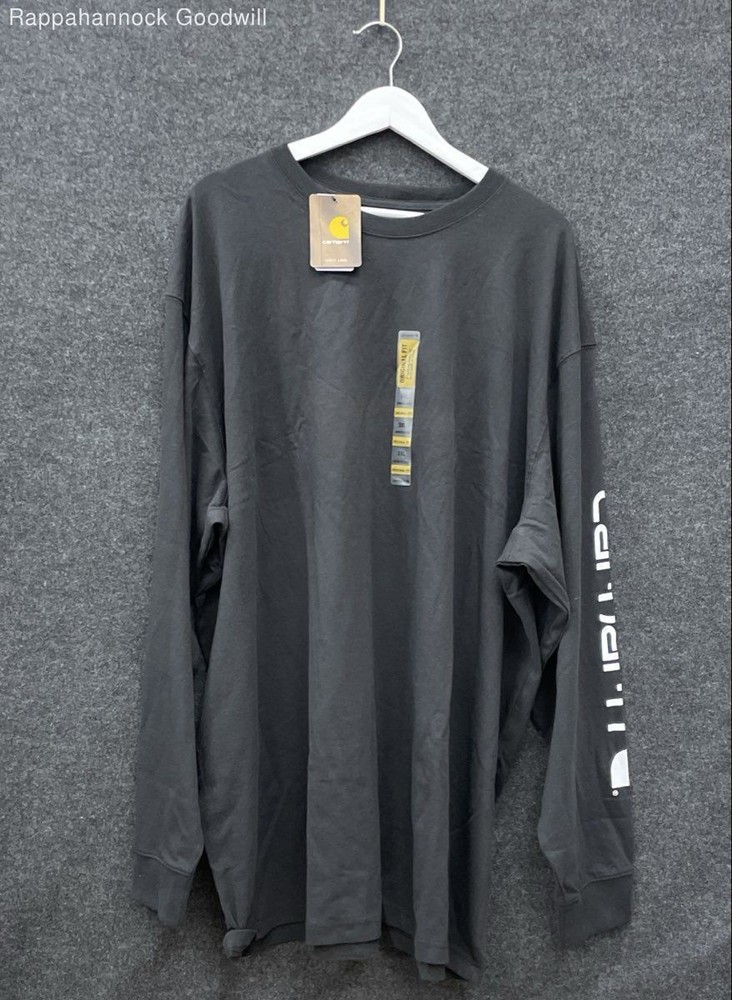 Carhartt Men’s K231 Logo Sleeve Workwear Long Sleeve T-Shirt Black NWT Sz 3XL