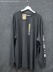 Carhartt Men’s K231 Logo Sleeve Workwear Long Sleeve T-Shirt Black NWT Sz 3XL