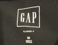 Gap Men’s Classic Tee Shirt M Black V Neck Short Sleeve 100% Cotton Pullover