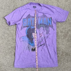 DC Comics Universe Classic Batman Logo Joker Face Off Purple T-shirt Size Small