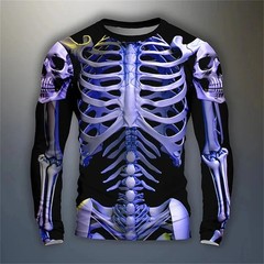 3D Printed Skull Print Men’s T-shirt Autumn Casual Long Sleeved Round Neck…
