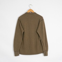 LL Bean Wool Blend Henley Thermal Shirt Mens Medium – Long Sleeve Dark Brown