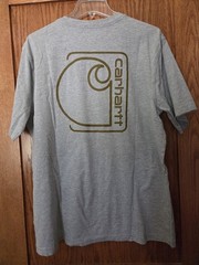 Carhartt Men’s Short Sleeve Relaxed Fit Pocket T-Shirt Gray Graphic Size L